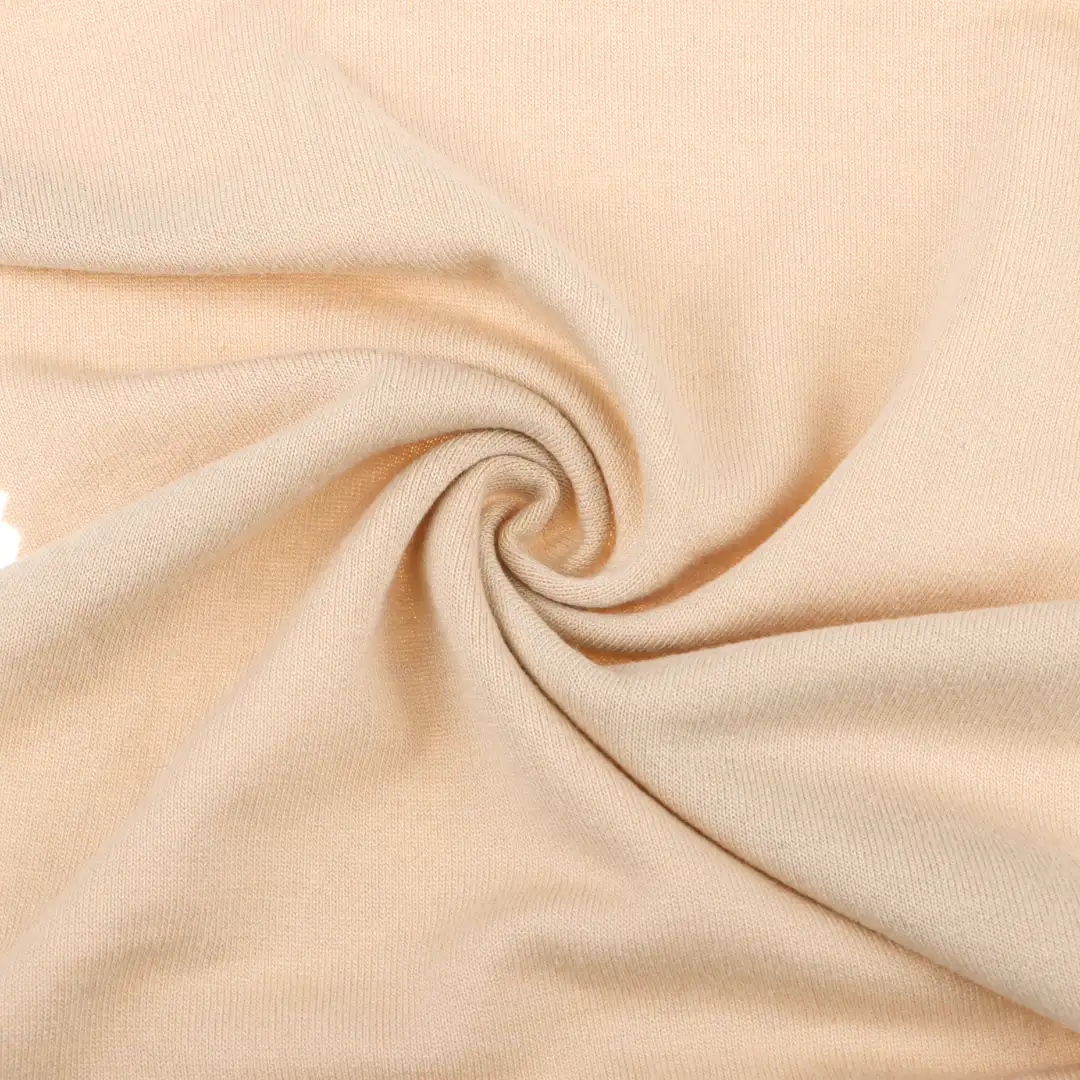 China Fabric for Loungewear Single Jersey Knit Fabric Polyester Rayon Spandex Khaki color buy from China wholesaler bulk order at wholesale price free worldwide shipping Alibaba