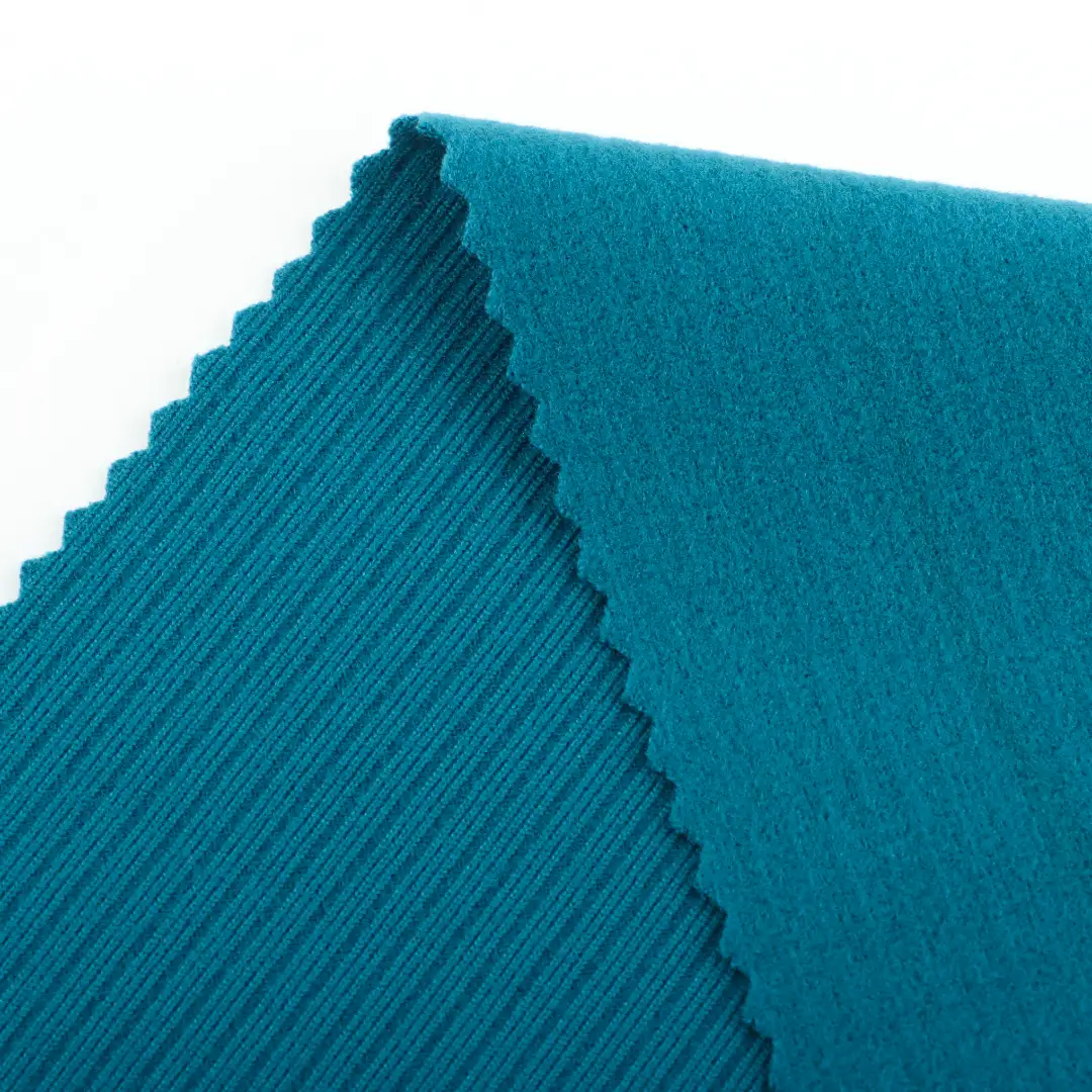 China Fabric for T-Shirt,Shorts,Loungewear Rib Knit Fabric Polyester Spandex cyan color buy from China wholesaler bulk order at wholesale price free worldwide shipping Alibaba