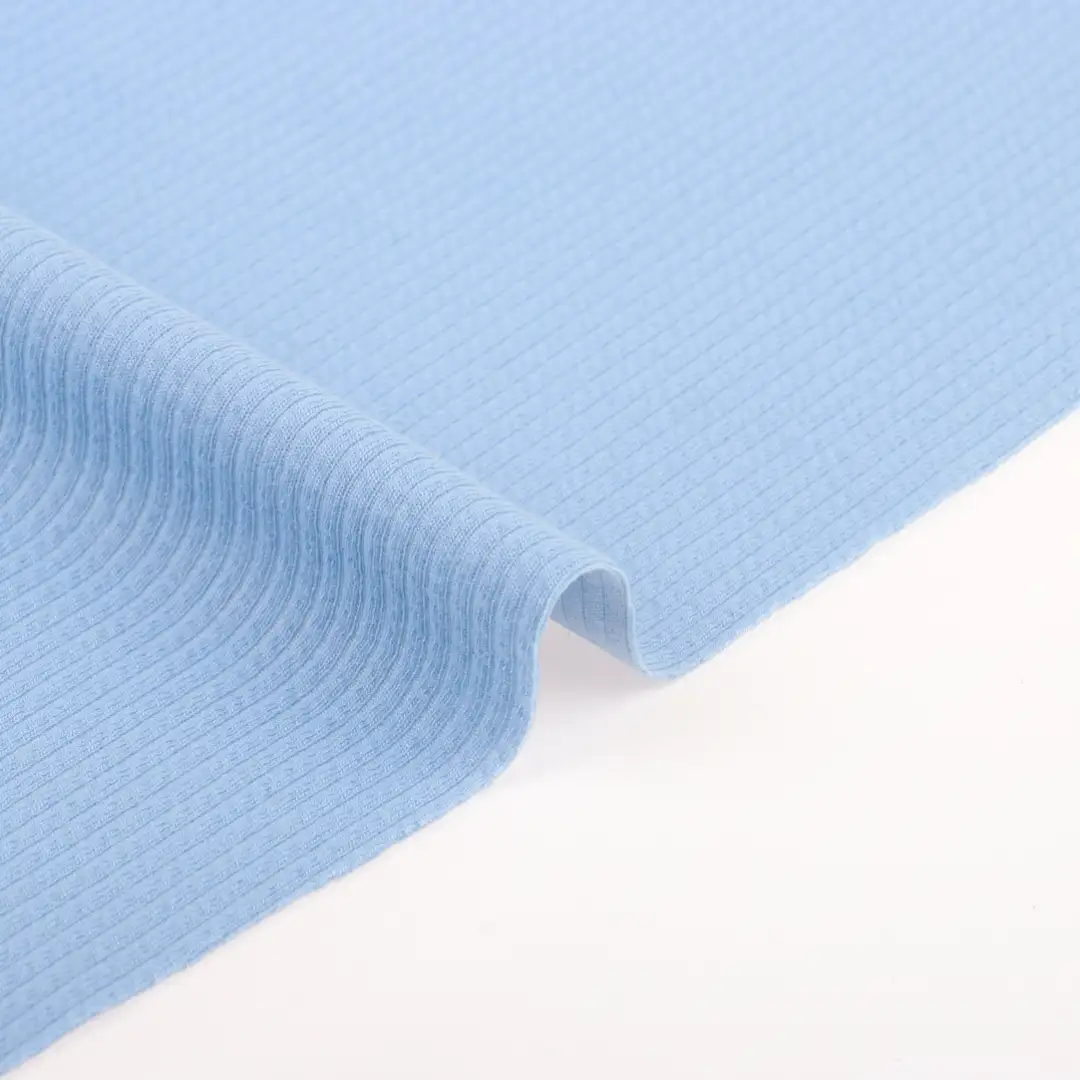 China Fabric for T-Shirt,Loungewear Weft Jacquard Knit Fabric Polyester Spandex Blue color buy from China wholesaler bulk order at wholesale price free worldwide shipping Alibaba