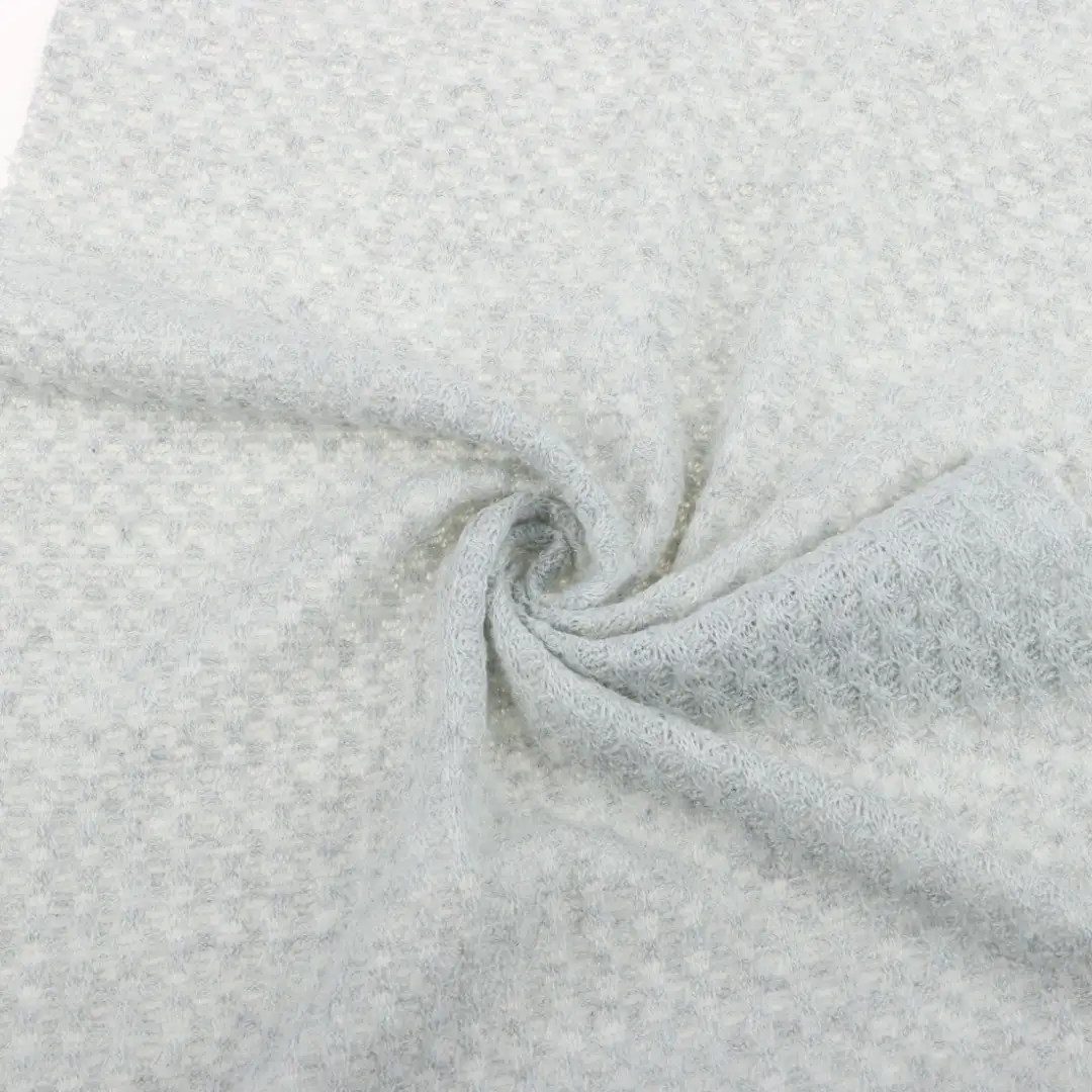 China Fabric for T-Shirt,Loungewear Waffle Knit Fabric Polyester Cotton Spandex Grey color buy from China wholesaler bulk order at wholesale price free worldwide shipping Alibaba