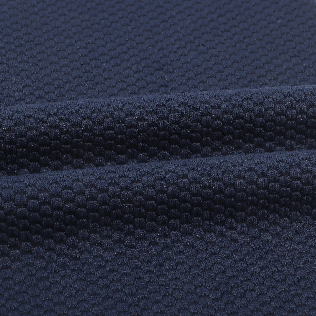China Fabric for T-Shirt,Loungewear Weft Jacquard Knit Fabric Polyester Spandex navy blue color buy from China wholesaler bulk order at wholesale price free worldwide shipping Alibaba