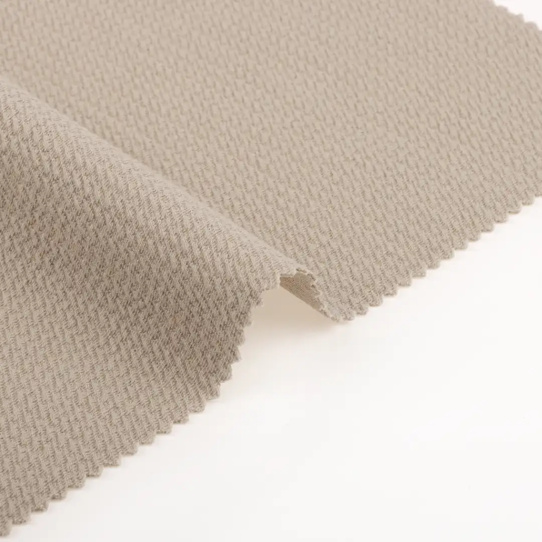 China Fabric for Loungewear Weft Jacquard Knit Fabric Polyester Cotton Spandex Khaki color buy from China wholesaler bulk order at wholesale price free worldwide shipping Alibaba