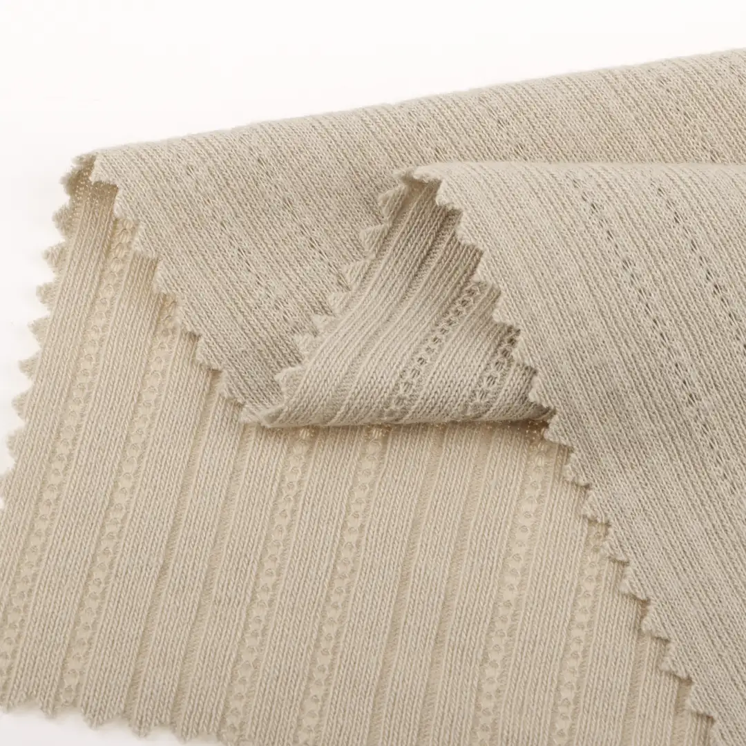 China Fabric for T-Shirt,Loungewear Rib Knit Fabric Cotton Polyester Khaki color buy from China wholesaler bulk order at wholesale price free worldwide shipping Alibaba