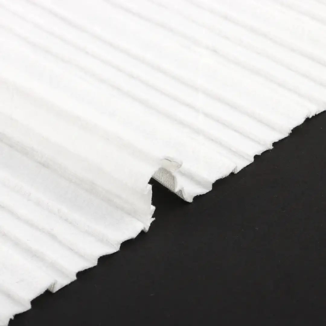 China Fabric for Skirt Super Soft Velour Knit Fabric Polyester Spandex White color buy from China wholesaler bulk order at wholesale price free worldwide shipping Alibaba