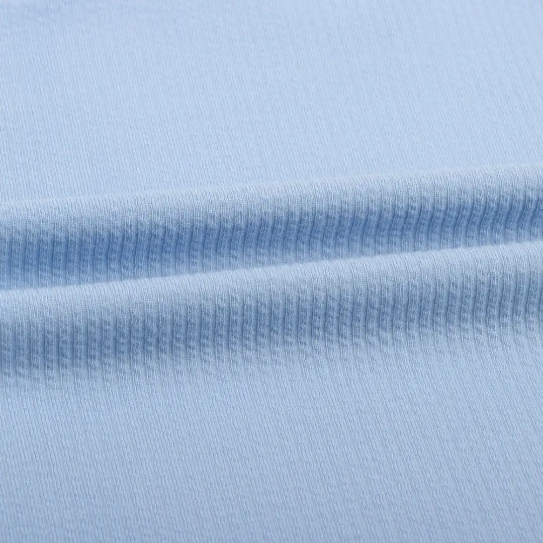 China Fabric for T-Shirt,Shorts Weft Jacquard Knit Fabric Polyester Spandex Blue color buy from China wholesaler bulk order at wholesale price free worldwide shipping Alibaba