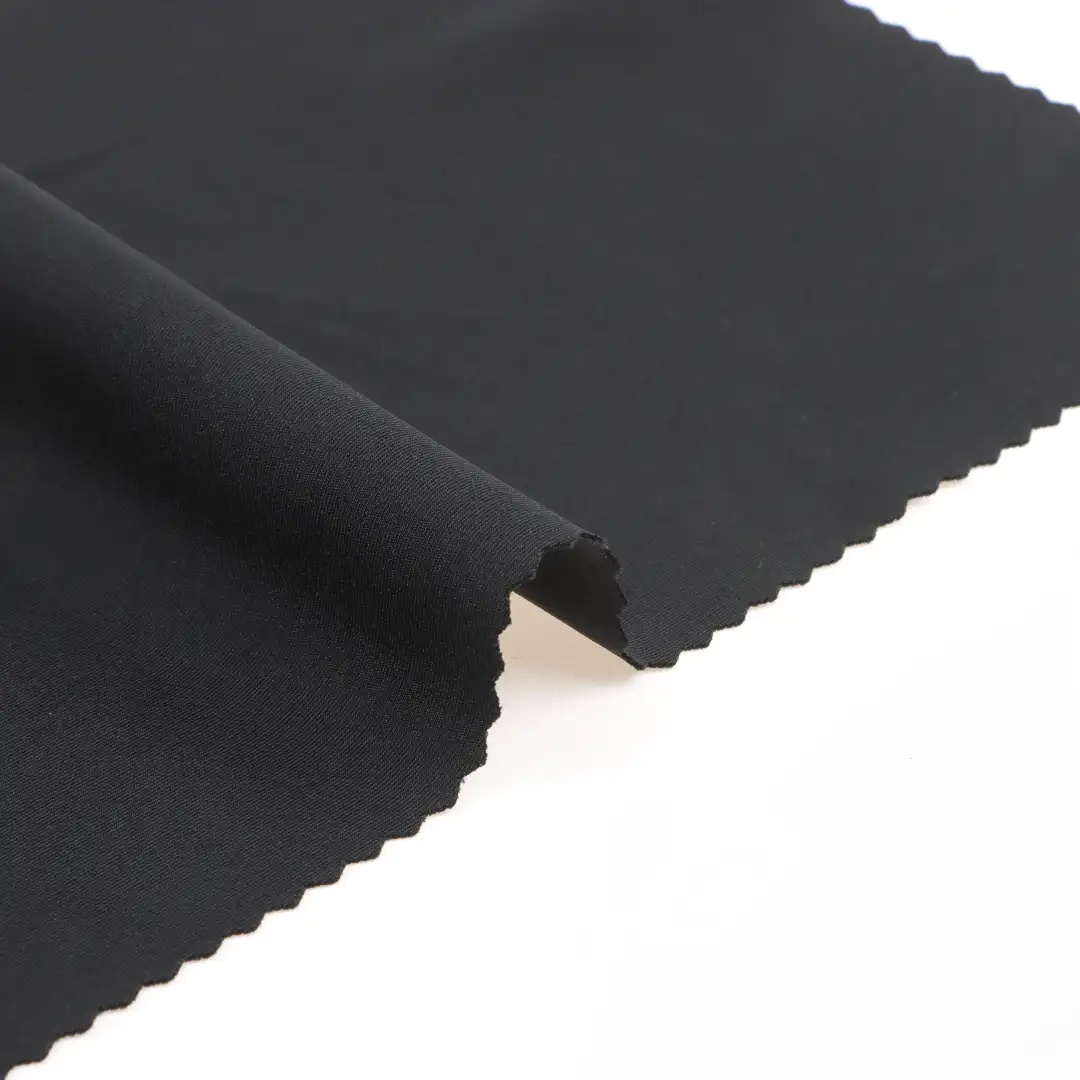 China Fabric for Jogger,Yoga Clothes Interlock Knit Fabric Polyester Spandex BLACK color buy from China wholesaler bulk order at wholesale price free worldwide shipping Alibaba