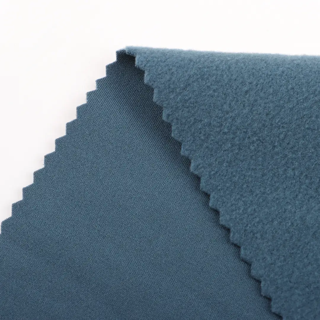 China Fabric for Jogger Fleece Knit Fabric Polyester Spandex BLUE color buy from China wholesaler bulk order at wholesale price free worldwide shipping Alibaba