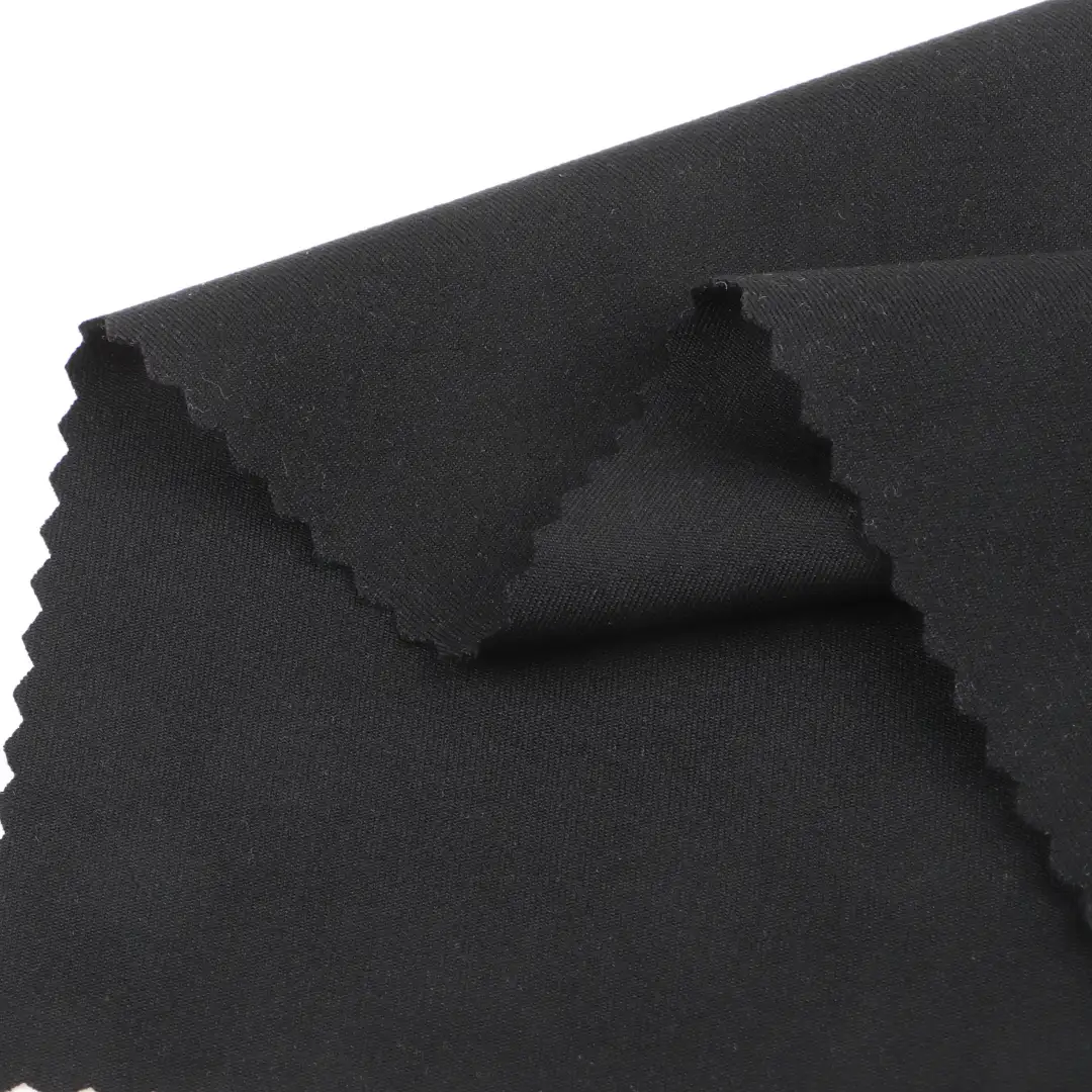 China Fabric for Pants,Jogger Interlock Knit Fabric Polyester Spandex BLACK color buy from China wholesaler bulk order at wholesale price free worldwide shipping Alibaba