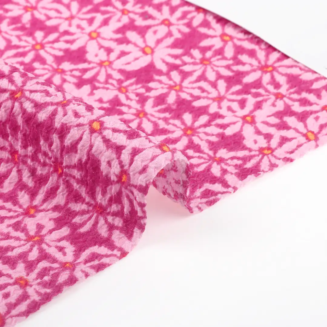 China Fabric for Skirt Crepe Knit Fabric Polyester Spandex Pink color buy from China wholesaler bulk order at wholesale price free worldwide shipping Alibaba