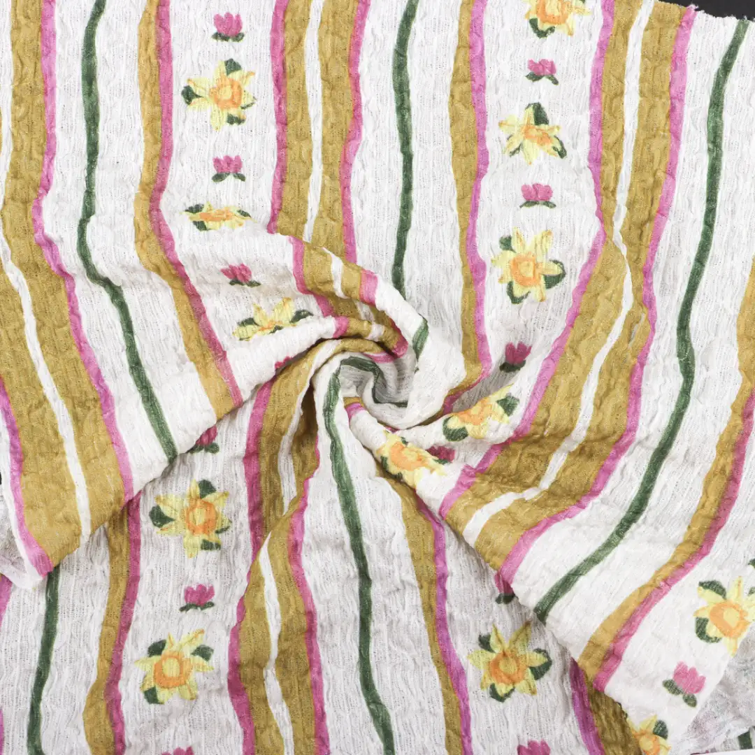 China Fabric for Skirt Crepe Knit Fabric Polyester Spandex Printing color buy from China wholesaler bulk order at wholesale price free worldwide shipping Alibaba