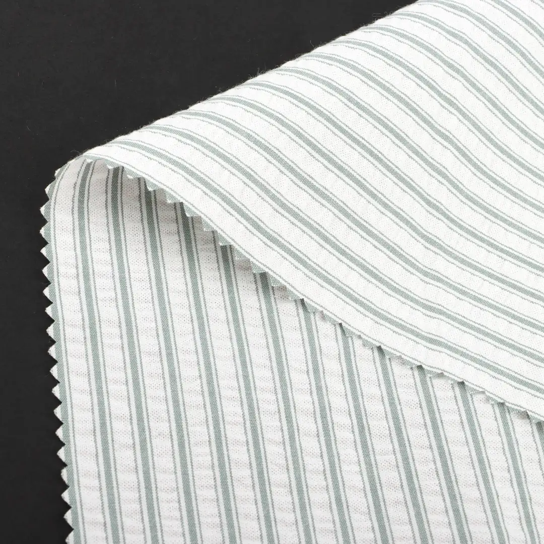 China Fabric for Shirt,Skirt,Shorts Cotton Seersucker Natural Woven Fabric Cotton stripe color buy from China wholesaler bulk order at wholesale price free worldwide shipping Alibaba
