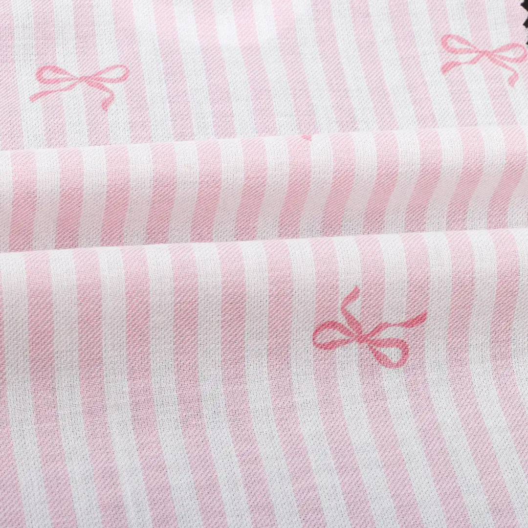 China Fabric for Shirt,Pants,Tank Top,Skirt,Shorts Yarn Dyed Stripe Natural Woven Fabric BCI Cotton Pink color buy from China wholesaler bulk order at wholesale price free worldwide shipping Alibaba