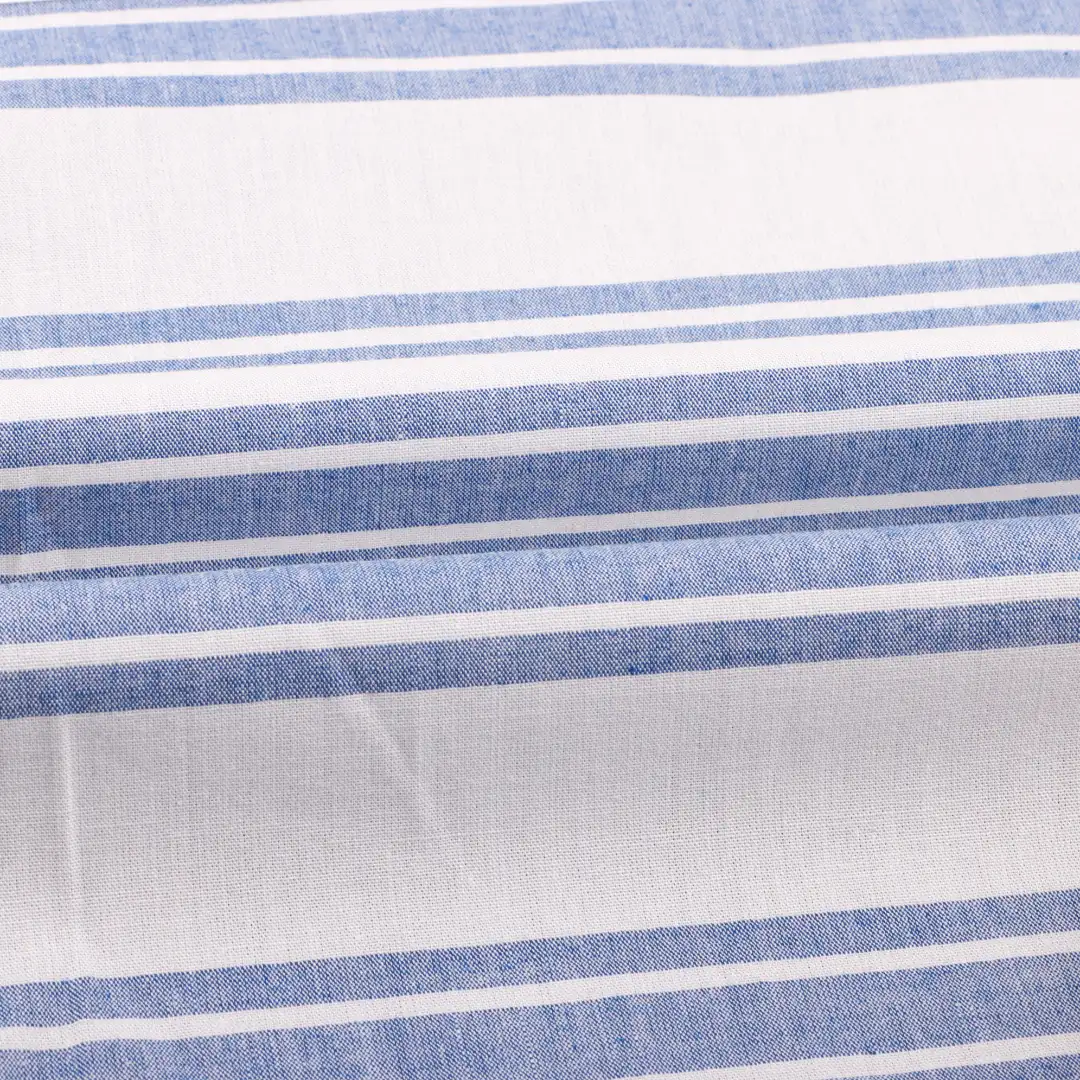 China Fabric for Shirt,Skirt,Shorts Yarn Dyed Stripe Natural Woven Fabric Cotton Blue color buy from China wholesaler bulk order at wholesale price free worldwide shipping Alibaba