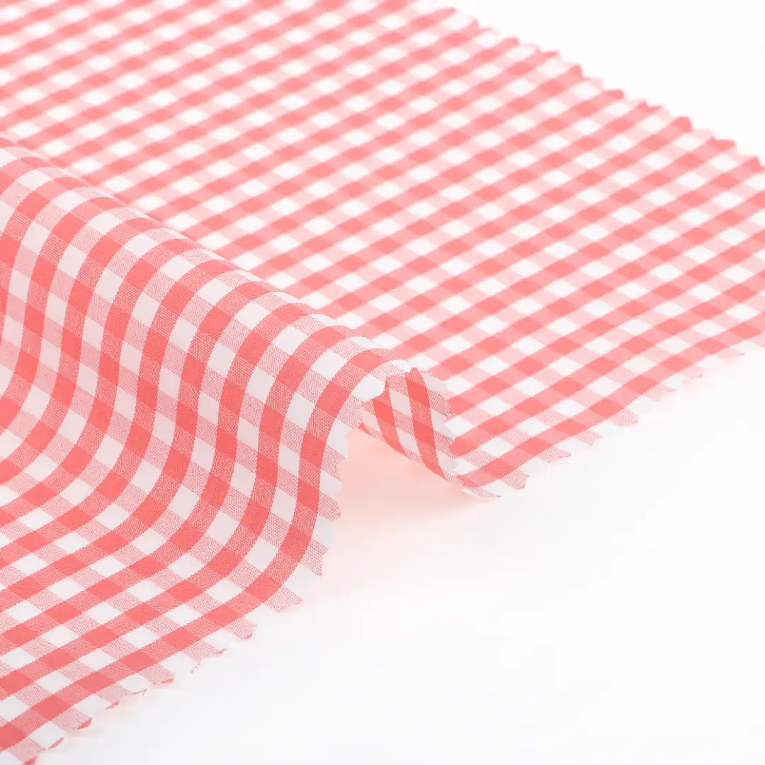 China Fabric for Shirt,Skirt,Shorts Yarn Dyed Check Natural Woven Fabric Cotton Red color buy from China wholesaler bulk order at wholesale price free worldwide shipping Alibaba
