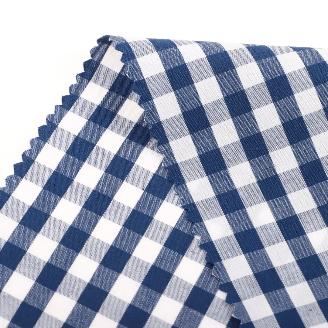 China Fabric for Shirt,Skirt,Shorts Yarn Dyed Check Natural Woven Fabric Cotton Blue color buy from China wholesaler bulk order at wholesale price free worldwide shipping Alibaba