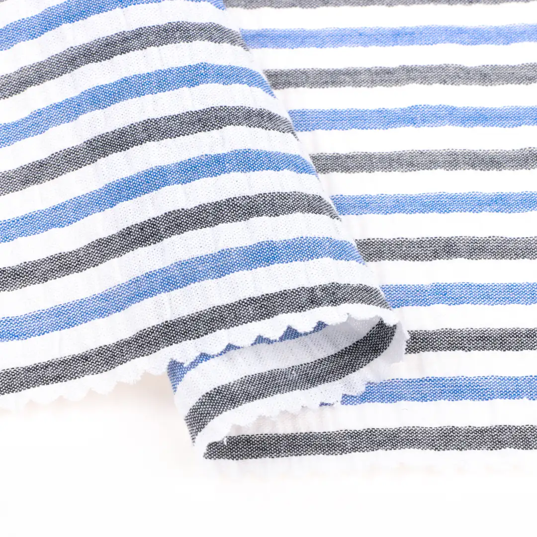 China Fabric for Shirt,Pants,Skirt,Shorts Cotton Seersucker Natural Woven Fabric Cotton stripe color buy from China wholesaler bulk order at wholesale price free worldwide shipping Alibaba