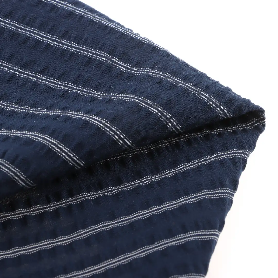 China Fabric for Shirt,Pants,Skirt,Shorts Cotton Seersucker Natural Woven Fabric Cotton stripe color buy from China wholesaler bulk order at wholesale price free worldwide shipping Alibaba