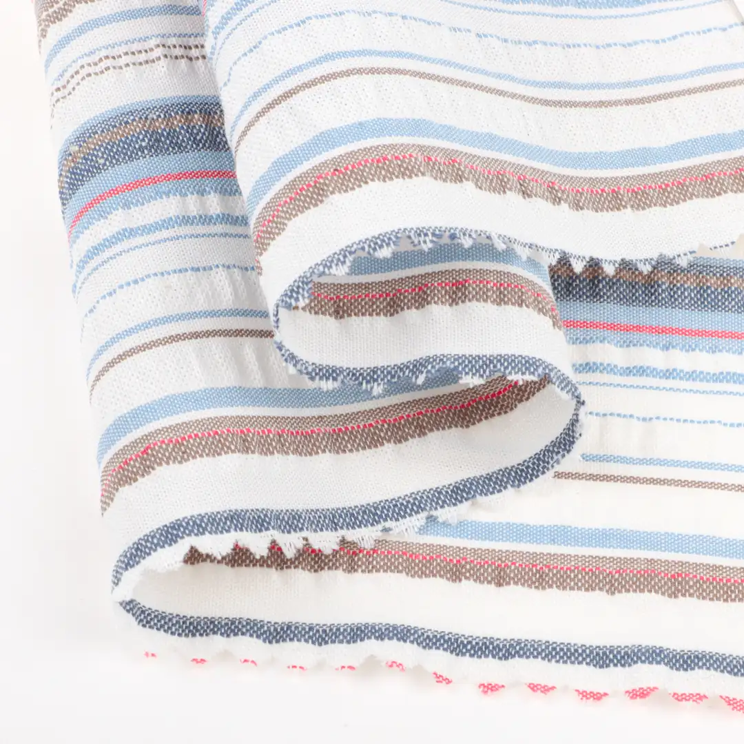 China Fabric for Shirt,Pants,Skirt,Shorts Cotton Seersucker Natural Woven Fabric Cotton stripe color buy from China wholesaler bulk order at wholesale price free worldwide shipping Alibaba
