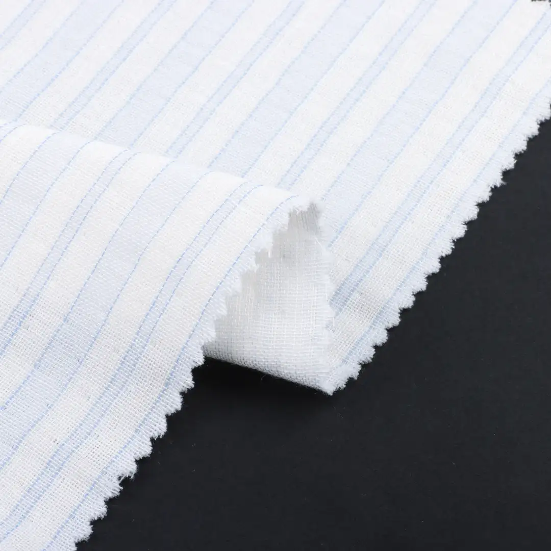 China Fabric for Shirt,Skirt,Shorts Cotton Double Layer Crepe Gauze Natural Woven Fabric Cotton stripe color buy from China wholesaler bulk order at wholesale price free worldwide shipping Alibaba