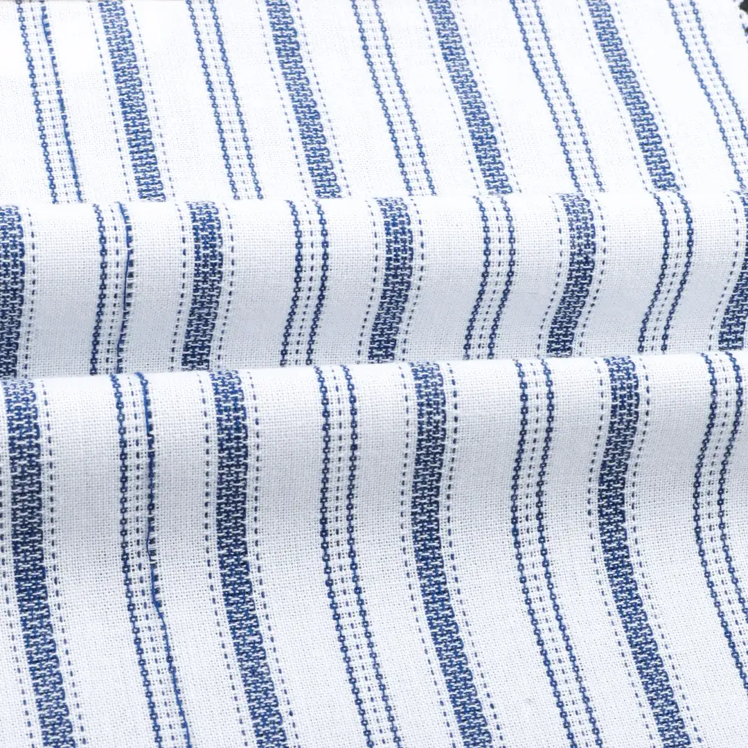 China Fabric for Shirt,Pants,Skirt,Shorts TC Jacquard Woven Blended Fabric Polyester Cotton stripe color buy from China wholesaler bulk order at wholesale price free worldwide shipping Alibaba