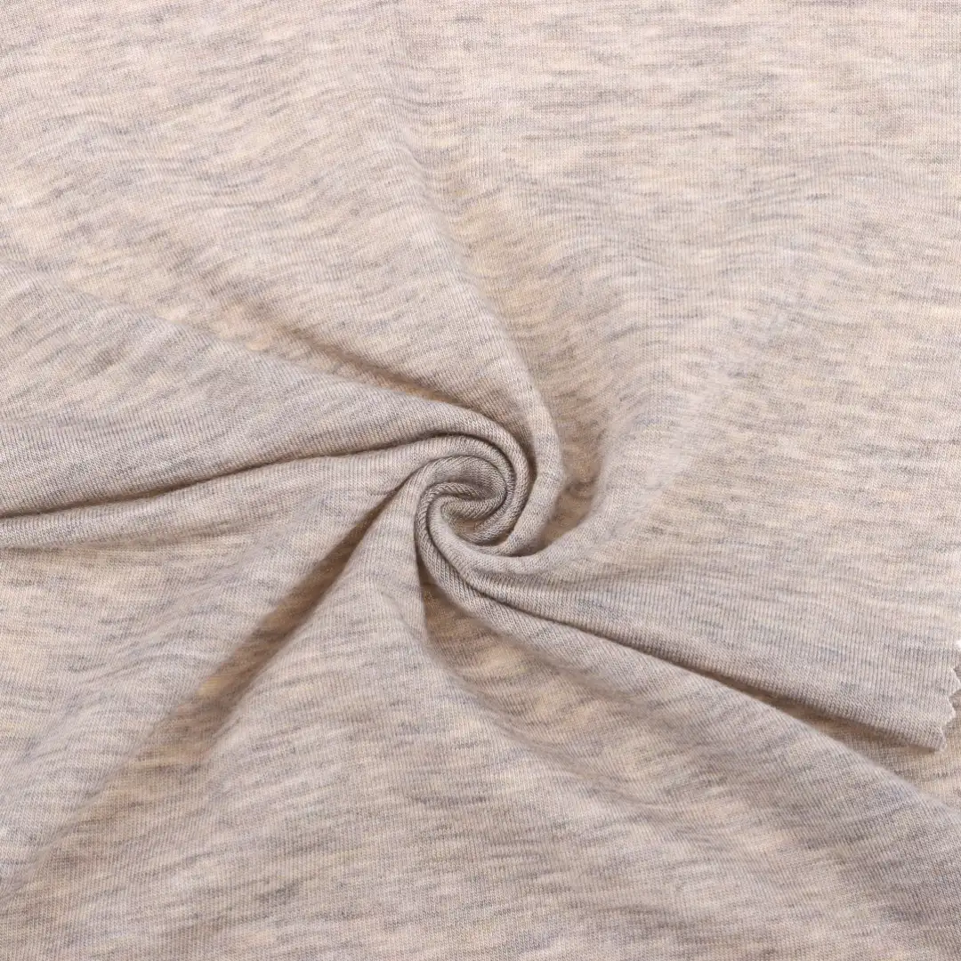 China Fabric for T-Shirt,Tank Top,Shorts,Loungewear Single Jersey Knit Fabric Tencel Wool Spandex oatmeal-colored color buy from China wholesaler bulk order at wholesale price free worldwide shipping Alibaba