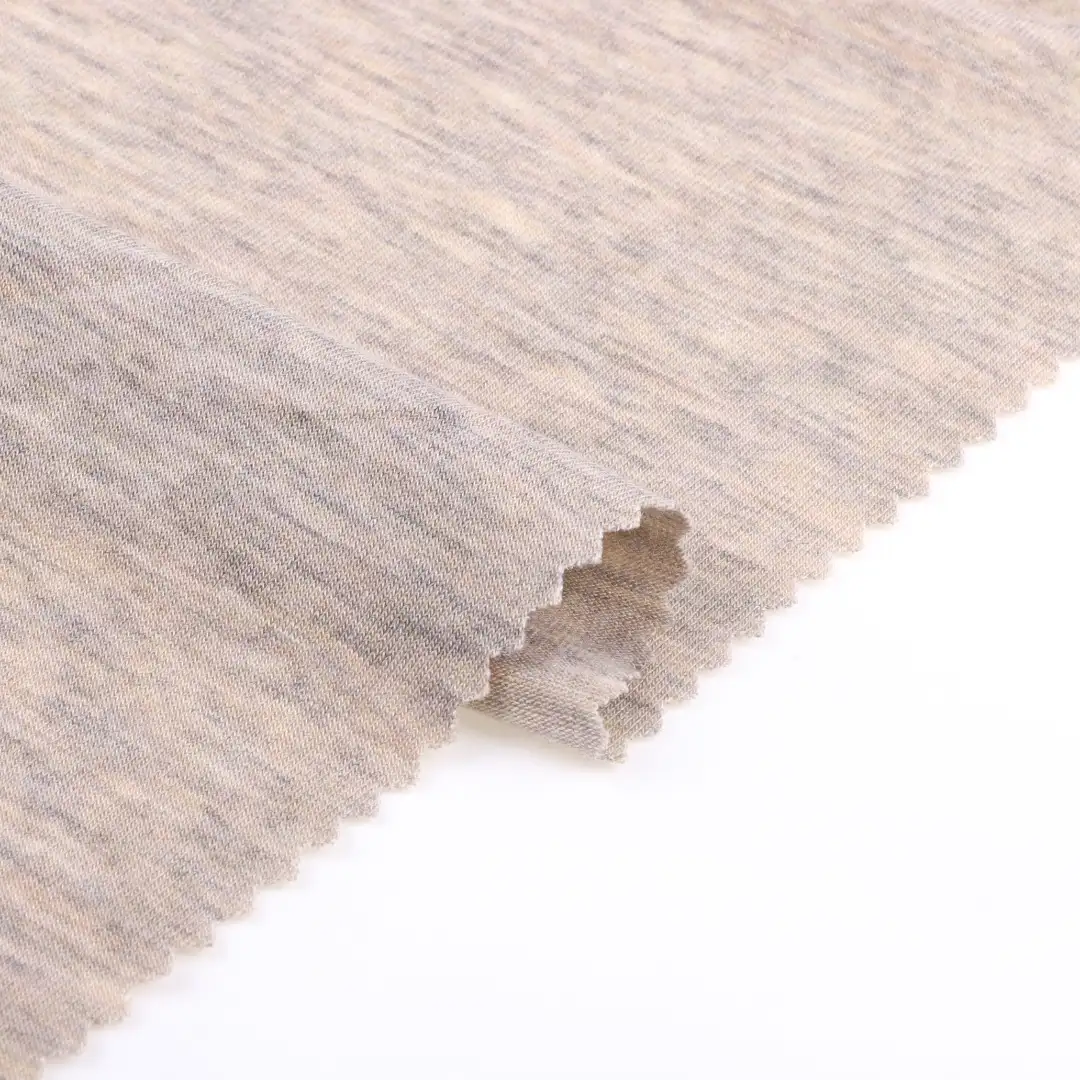 China Fabric for T-Shirt,Tank Top,Shorts,Loungewear Single Jersey Knit Fabric Tencel Wool Spandex oatmeal-colored color buy from China wholesaler bulk order at wholesale price free worldwide shipping Alibaba