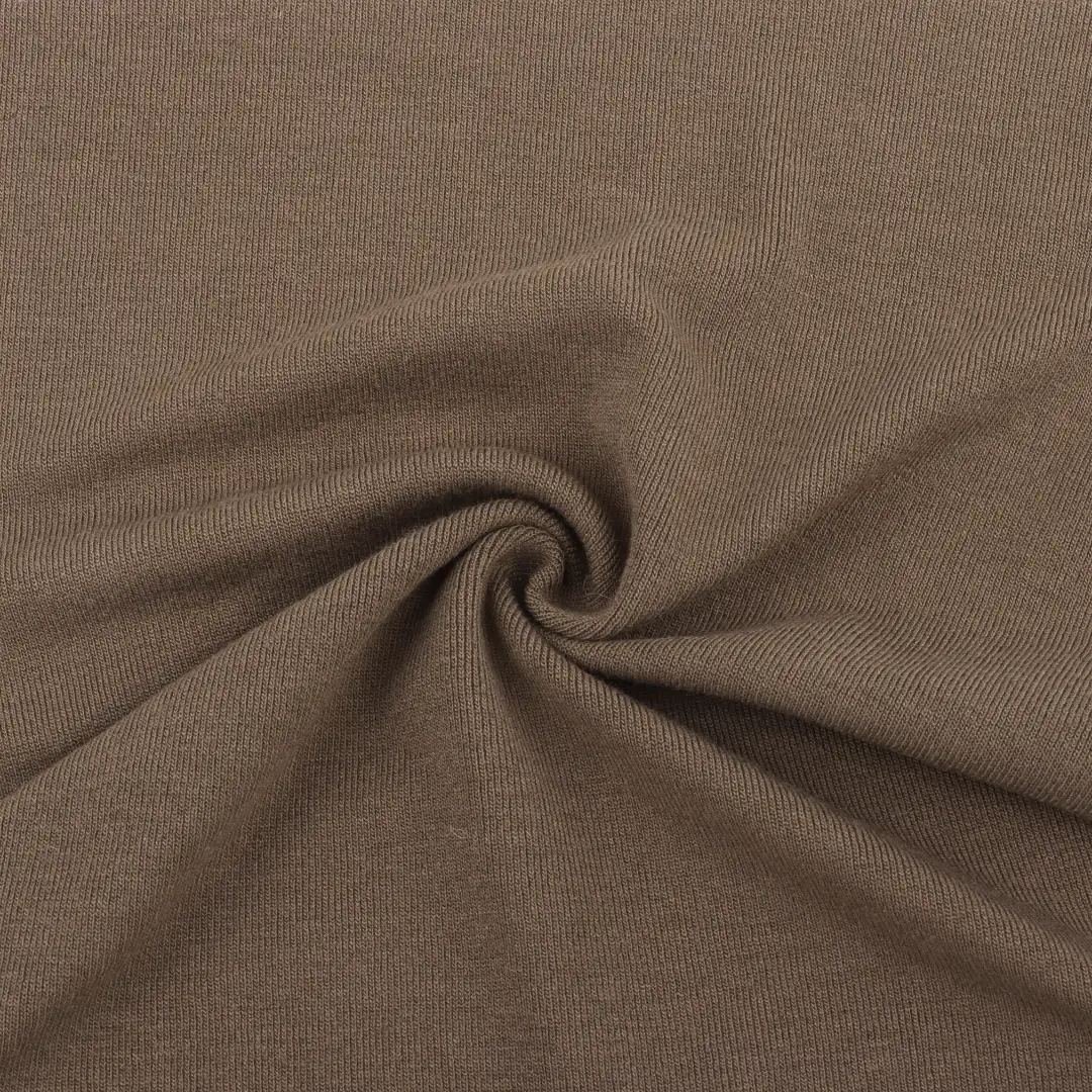 China Fabric for T-Shirt,Tank Top,Shorts,Loungewear Rib Knit Fabric Polyester Rayon Spandex Brown color buy from China wholesaler bulk order at wholesale price free worldwide shipping Alibaba