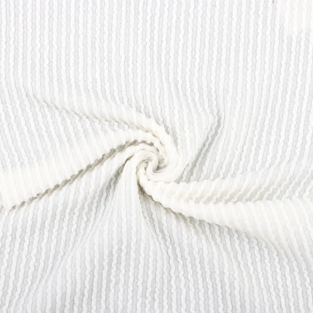 China Fabric for T-Shirt,Shorts,Loungewear,Sweatshirt,Sports Bras Weft Jacquard Knit Fabric Polyester Rayon Spandex CREAM color buy from China wholesaler bulk order at wholesale price free worldwide shipping Alibaba