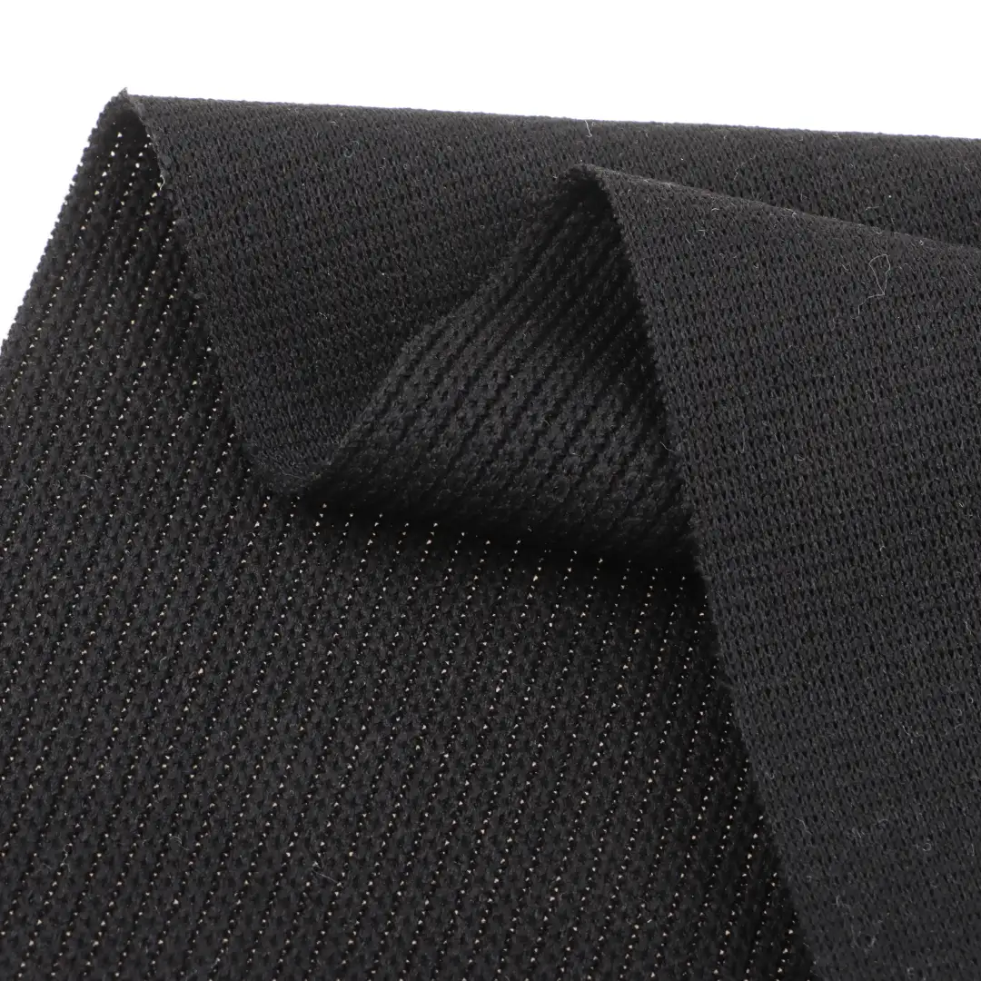 China Fabric for Shirt,T-Shirt,Loungewear Weft Jacquard Knit Fabric Polyester Spandex BLACK color buy from China wholesaler bulk order at wholesale price free worldwide shipping Alibaba