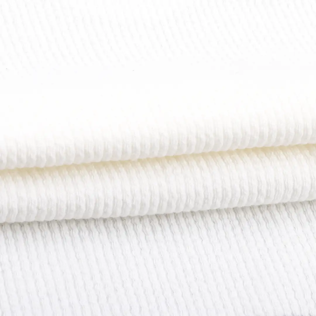 China Fabric for T-Shirt,Polo Shirt,Loungewear Weft Jacquard Knit Fabric Cotton Polyester Spandex white color buy from China wholesaler bulk order at wholesale price free worldwide shipping Alibaba