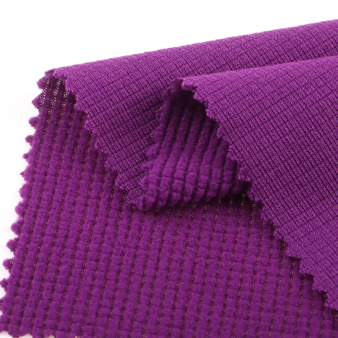 China Fabric for T-Shirt,Hoodie  ,Loungewear Polar Fleece Knit Fabric Polyester violet color buy from China wholesaler bulk order at wholesale price free worldwide shipping Alibaba