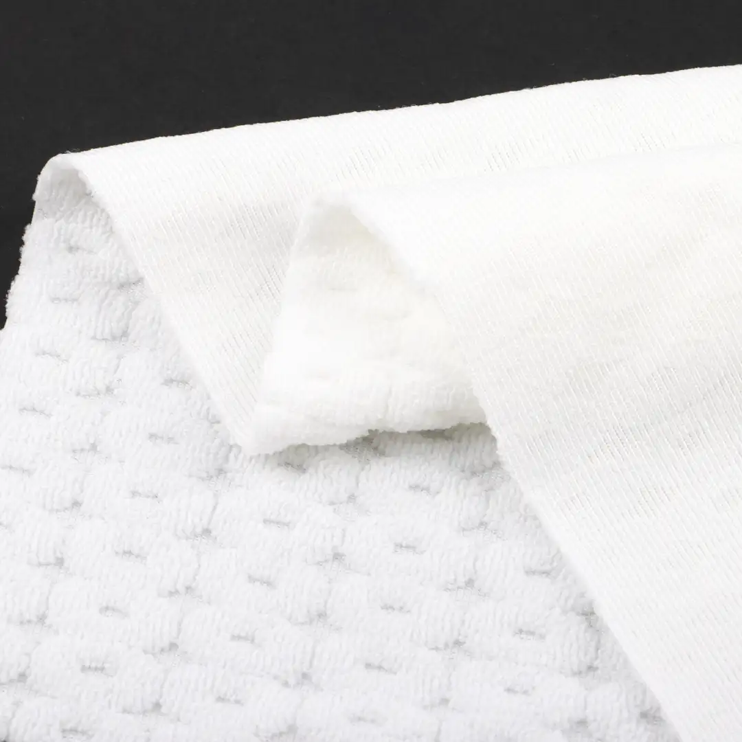 China Fabric for Crop Top,Jogger,Hoodie,Loungewear,Tracksuits Weft Jacquard Knit Fabric Polyester Spandex white color buy from China wholesaler bulk order at wholesale price free worldwide shipping Alibaba