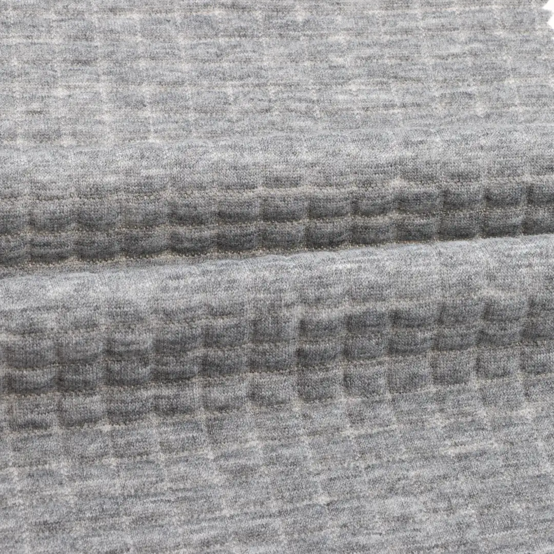 China Fabric for T-Shirt,Jogger,Loungewear Scuba Knit Fabric Polyester Recycled Cotton Spandex Gray color buy from China wholesaler bulk order at wholesale price free worldwide shipping Alibaba