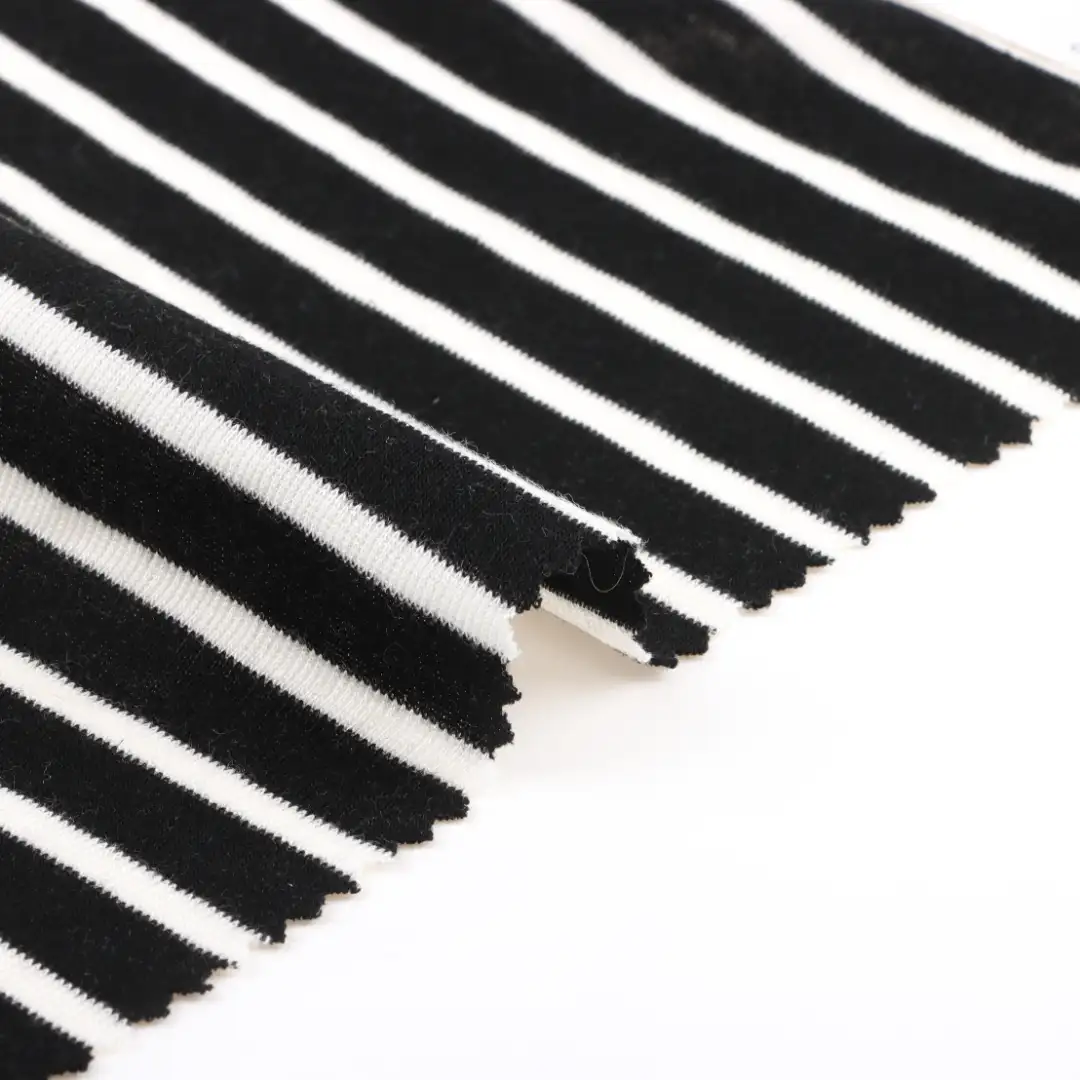China Fabric for T-Shirt,Polo Shirt,Tank Top,Jogger Rib Knit Fabric Polyester Recycled Cotton Black and white color buy from China wholesaler bulk order at wholesale price free worldwide shipping Alibaba