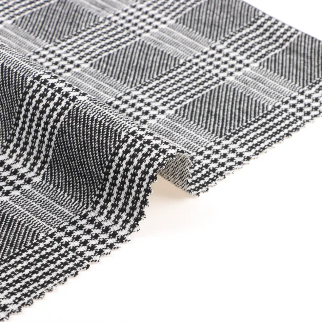 China Fabric for T-Shirt,Tank Top,Jogger,Loungewear Weft Jacquard Knit Fabric Polyester Recycled Cotton Spandex Gray color buy from China wholesaler bulk order at wholesale price free worldwide shipping Alibaba
