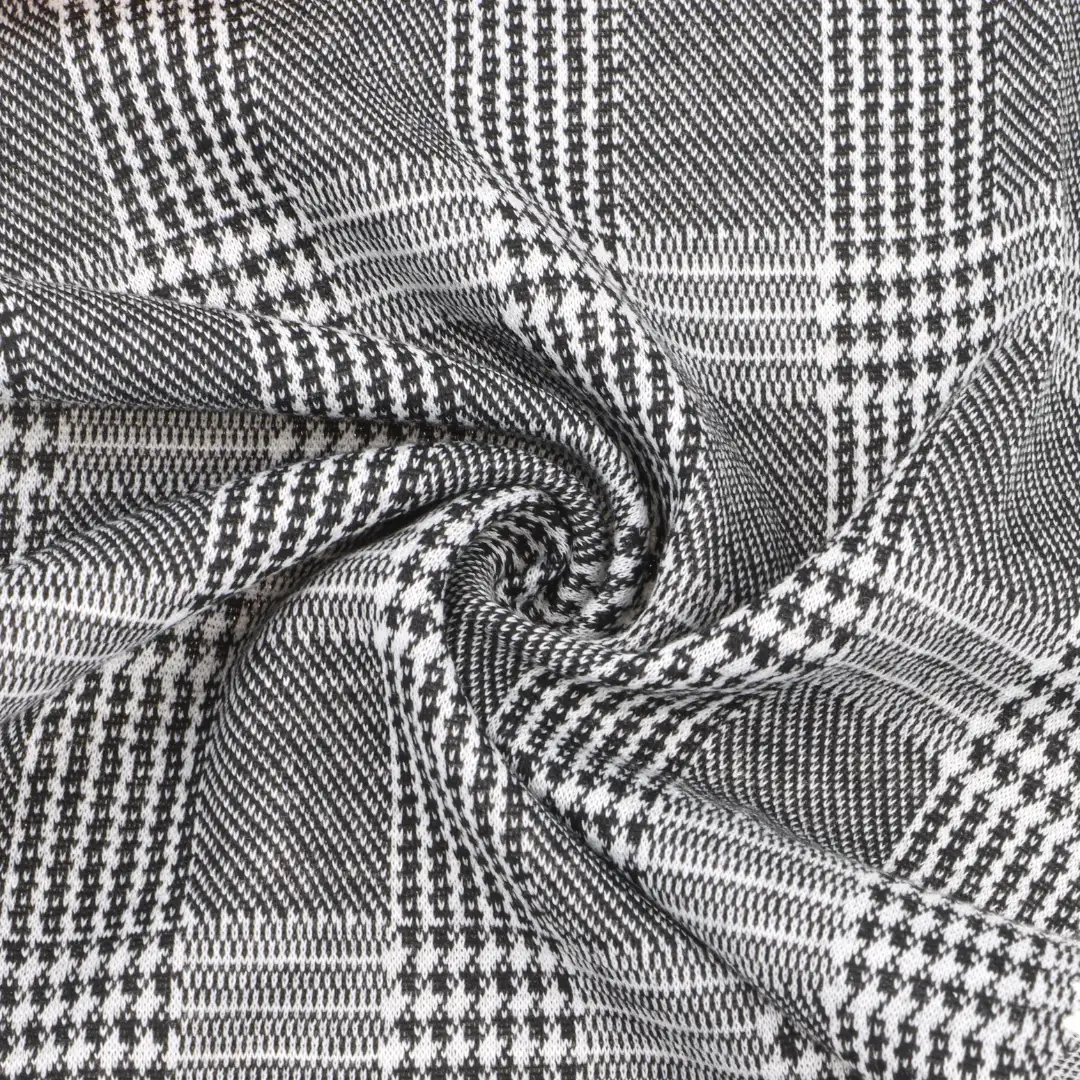China Fabric for T-Shirt,Tank Top,Jogger,Loungewear Weft Jacquard Knit Fabric Polyester Recycled Cotton Spandex Gray color buy from China wholesaler bulk order at wholesale price free worldwide shipping Alibaba