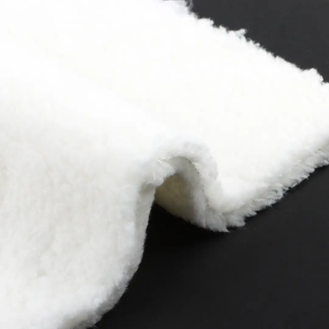 China Fabric for Padded Jacket,Loungewear Sherpa Knit Fabric Polyester white color buy from China wholesaler bulk order at wholesale price free worldwide shipping Alibaba
