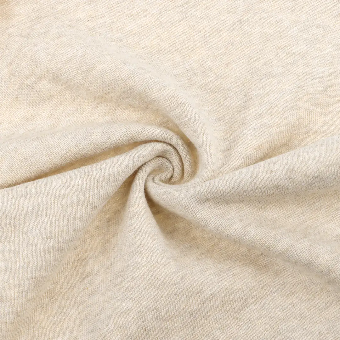 China Fabric for T-Shirt,Polo Shirt,Crop Top,Jogger,Loungewear French Terry Knit Fabric Cotton Polyester oat color color buy from China wholesaler bulk order at wholesale price free worldwide shipping Alibaba