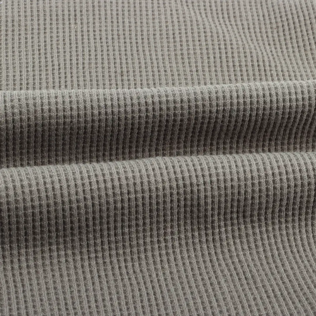 China Fabric for T-Shirt,Polo Shirt,Crop Top,Loungewear Waffle Knit Fabric Cotton Polyester brown green color buy from China wholesaler bulk order at wholesale price free worldwide shipping Alibaba