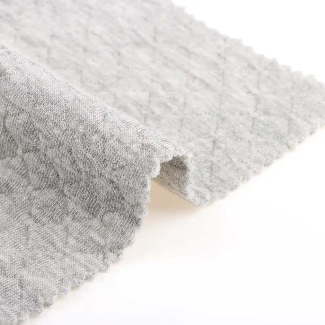 China Fabric for Jogger,Loungewear,Tracksuits Weft Jacquard Knit Fabric Cotton Polyester Gray color buy from China wholesaler bulk order at wholesale price free worldwide shipping Alibaba
