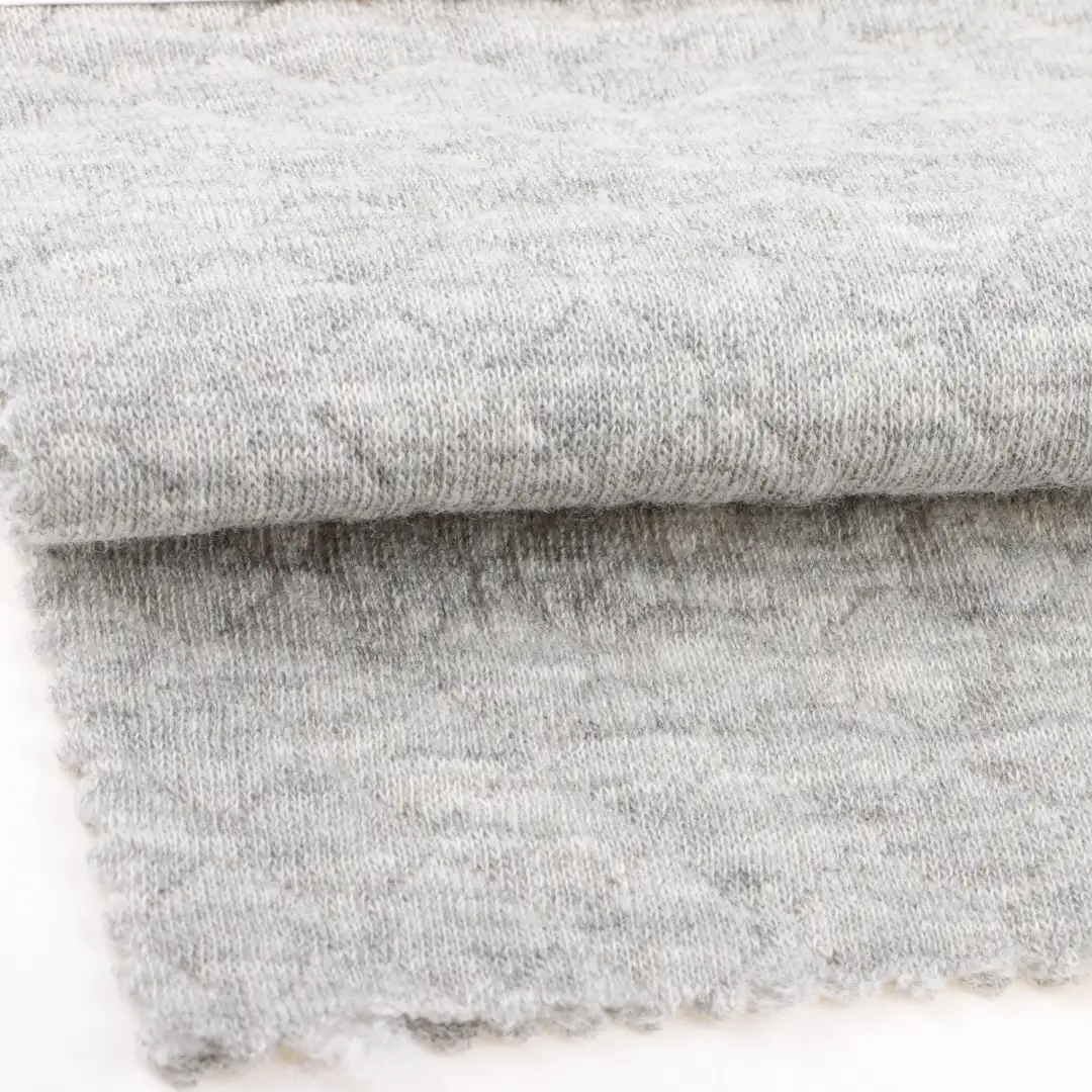 China Fabric for Jogger,Loungewear,Tracksuits Weft Jacquard Knit Fabric Cotton Polyester Gray color buy from China wholesaler bulk order at wholesale price free worldwide shipping Alibaba