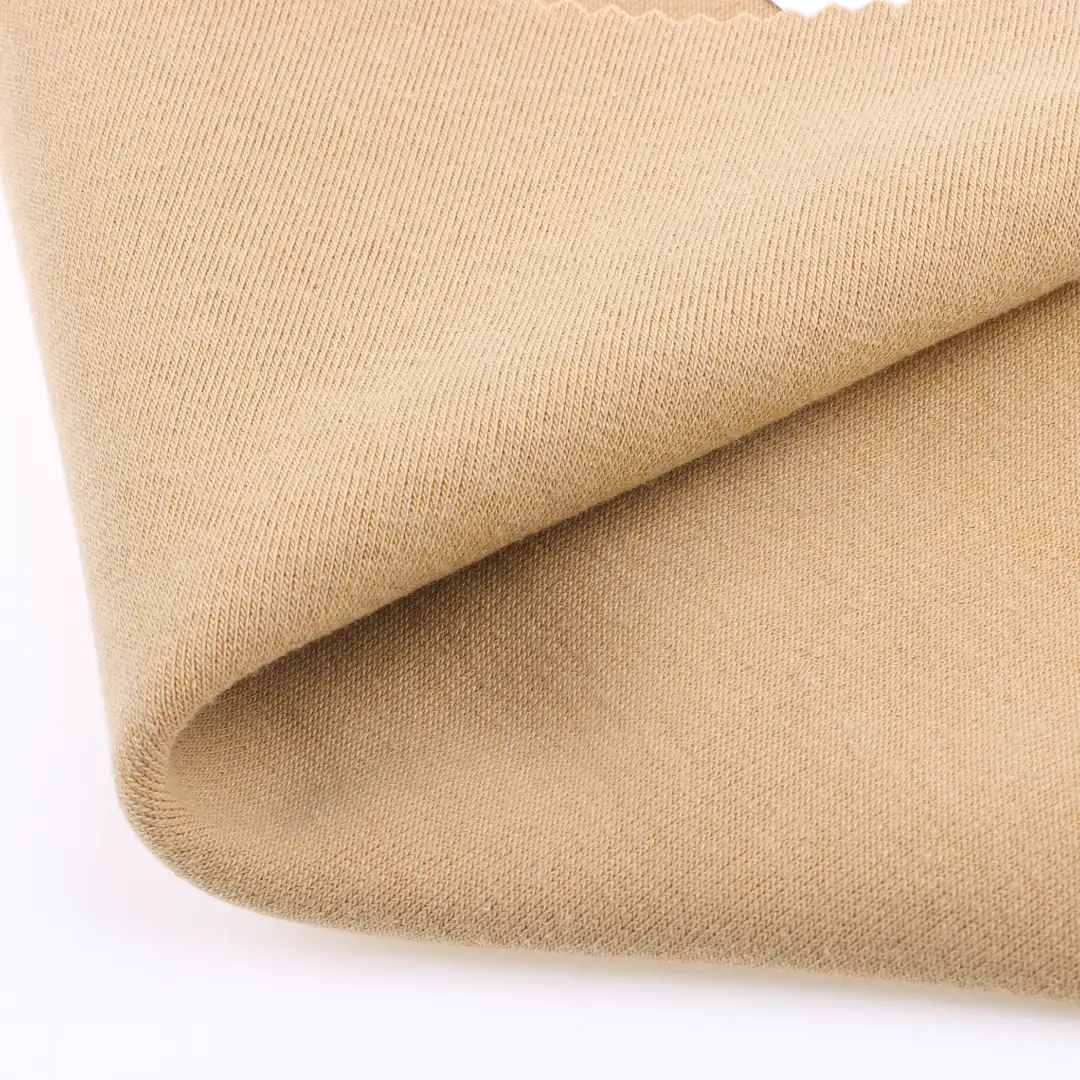 China Fabric for Crop Top,Jogger,Tracksuits Towel Fabric Knit Fabric Polyester Cotton light tan color buy from China wholesaler bulk order at wholesale price free worldwide shipping Alibaba
