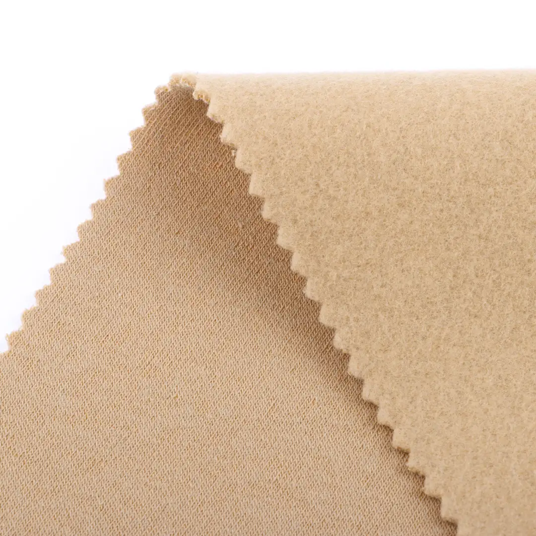 China Fabric for Crop Top,Jogger,Tracksuits Towel Fabric Knit Fabric Polyester Cotton light tan color buy from China wholesaler bulk order at wholesale price free worldwide shipping Alibaba