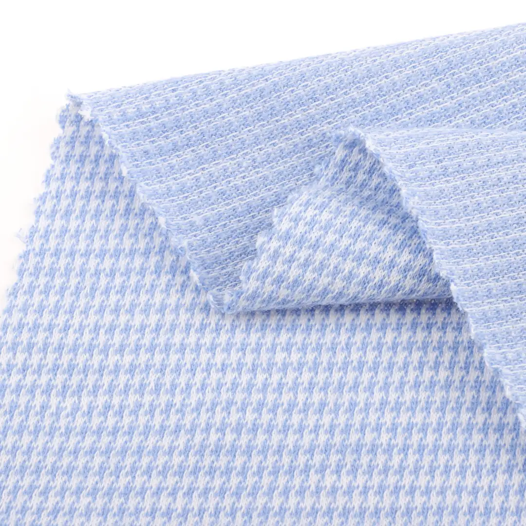 China Fabric for Polo Shirt,Tank Top,Crop Top Waffle Knit Fabric Cotton Blue and white color buy from China wholesaler bulk order at wholesale price free worldwide shipping Alibaba