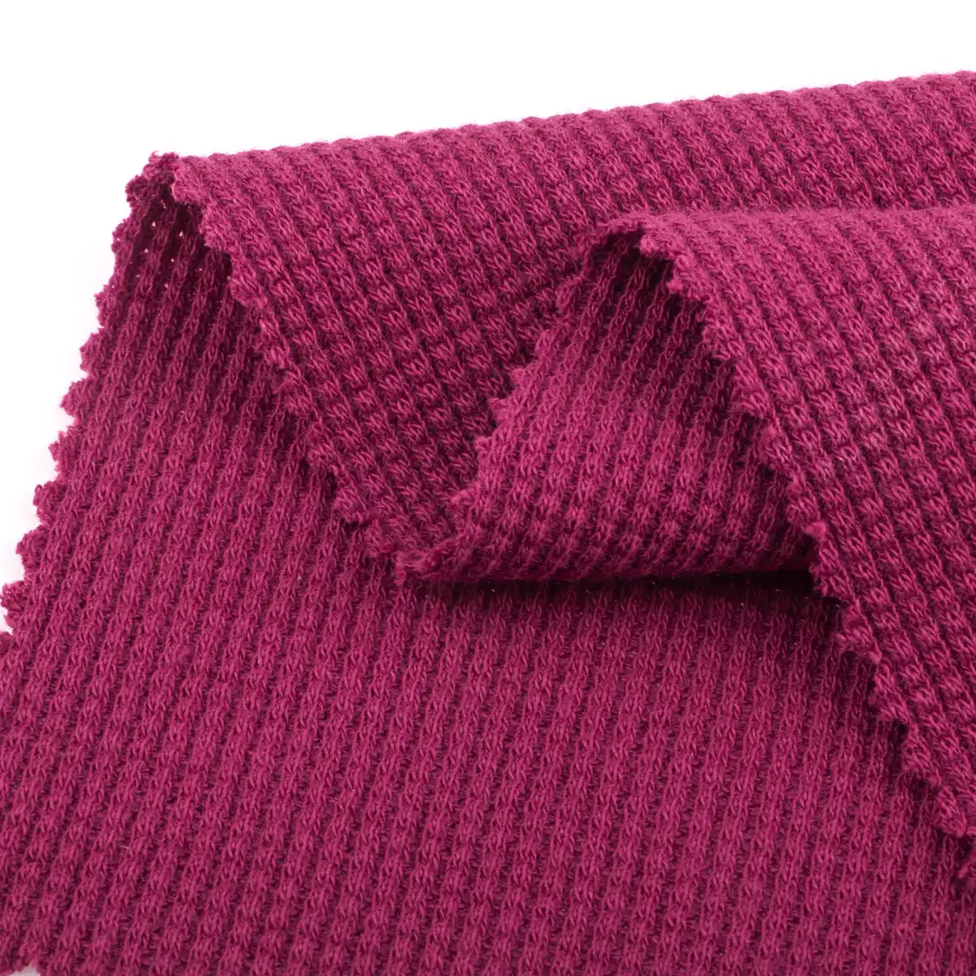 China Fabric for T-Shirt,Polo Shirt,Crop Top,Jogger Waffle Knit Fabric Polyester Spandex Red color buy from China wholesaler bulk order at wholesale price free worldwide shipping Alibaba