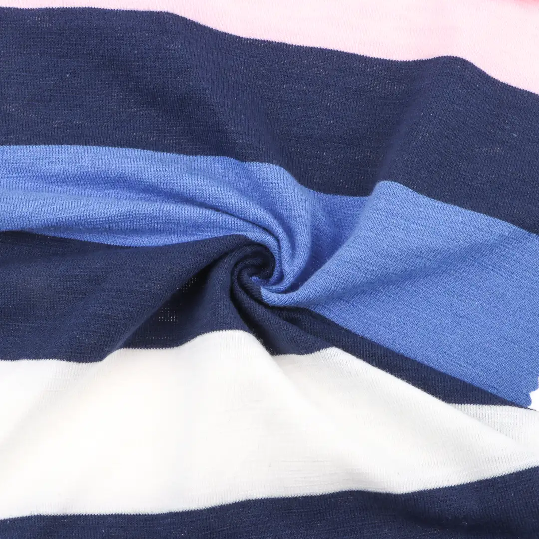 China Fabric for T-Shirt,Polo Shirt,Crop Top,Jogger,Loungewear Single Jersey Knit Fabric Polyester Cotton Spandex Blue, white, pink and orange color buy from China wholesaler bulk order at wholesale price free worldwide shipping Alibaba