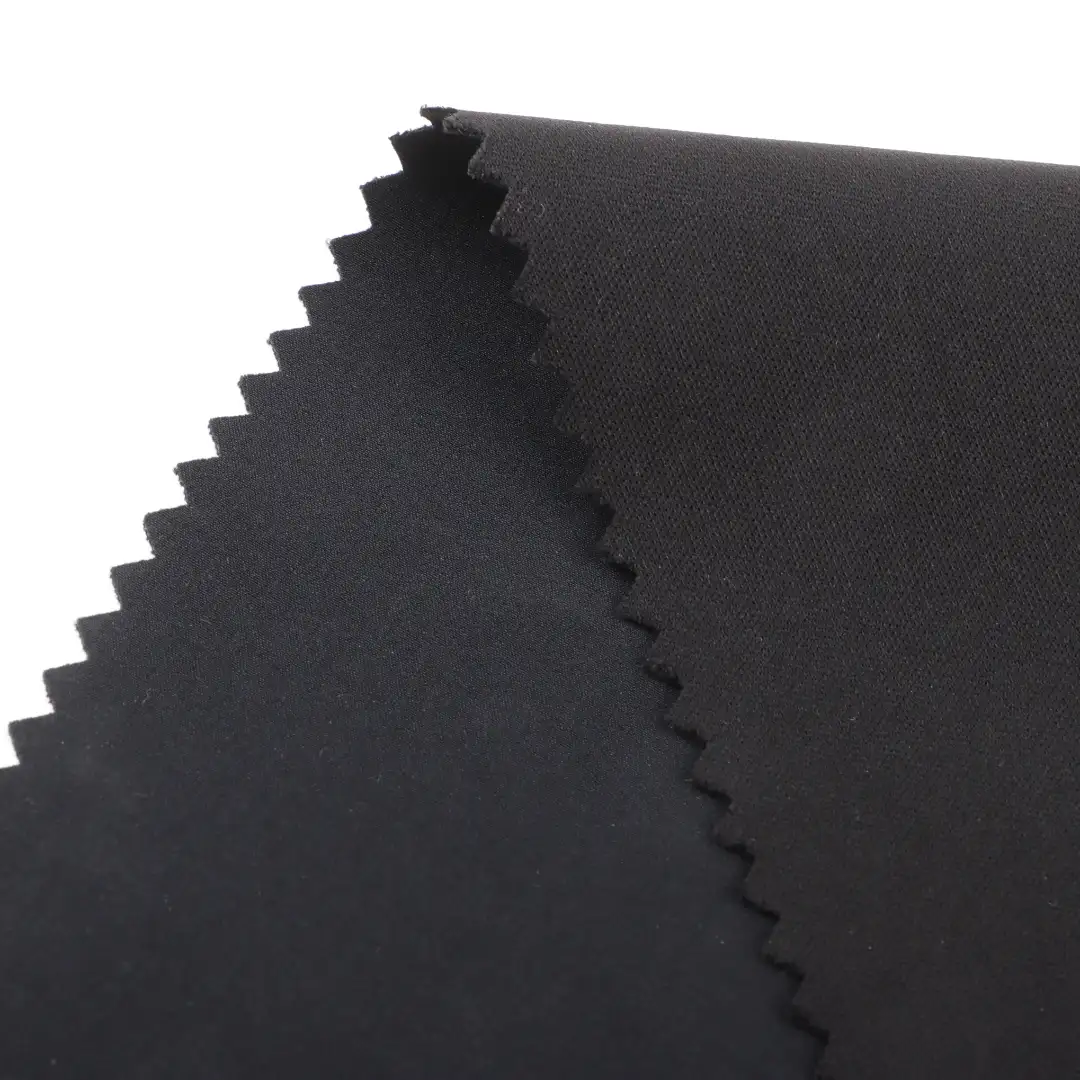 China Fabric for Jackets,Trench Coat Composite fabric Synthetic Woven Fabric Polyester Spandex BLACK color buy from China wholesaler bulk order at wholesale price free worldwide shipping Alibaba