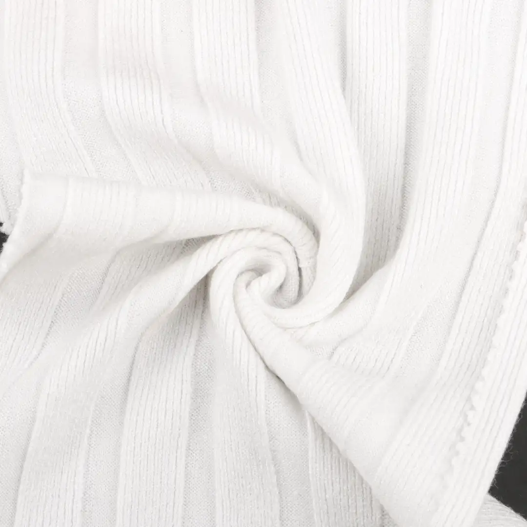 China Fabric for Polo Shirt,Tank Top,Crop Top,Hoodie Rib Knit Fabric Rayon Polyester Nylon white color buy from China wholesaler bulk order at wholesale price free worldwide shipping Alibaba