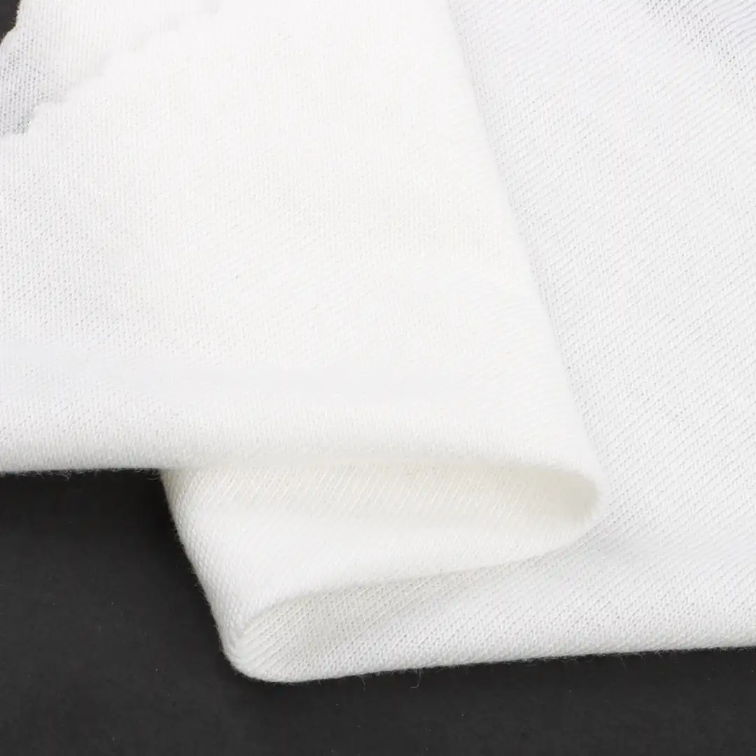 China Fabric for T-Shirt,Polo Shirt,Tank Top,Crop Top Single Jersey Knit Fabric Polyester Rayon Spandex white color buy from China wholesaler bulk order at wholesale price free worldwide shipping Alibaba