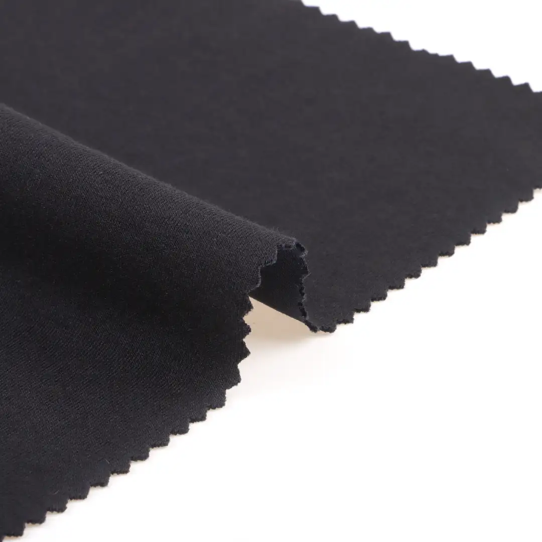 China Fabric for T-Shirt,Hoodie,Loungewear,Sweatshirt Scuba Knit Fabric Cotton Polyester Spandex BLACK color buy from China wholesaler bulk order at wholesale price free worldwide shipping Alibaba